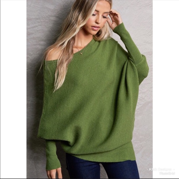 ✨RESTOCK ✨Olive Green Slouchy Sweater 🍁🌾🌱 - Picture 6 of 6